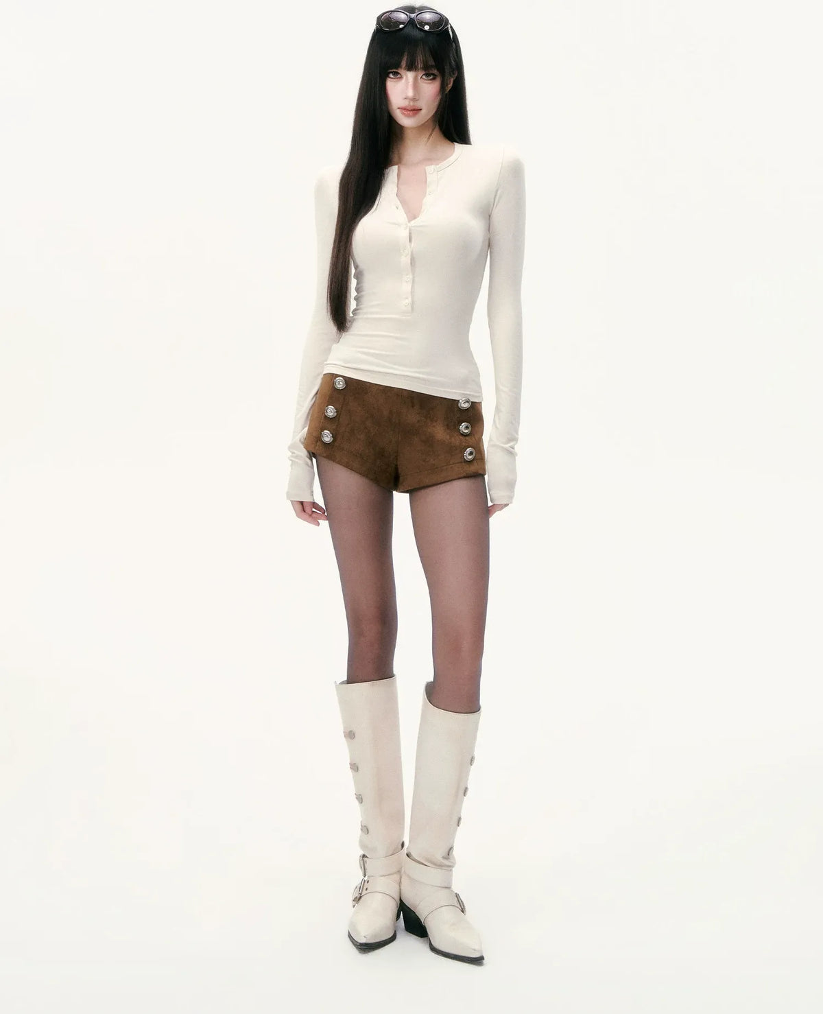 Top Henley que define la cintura con elasticidad — Cargar imagen 11 en vista de galería