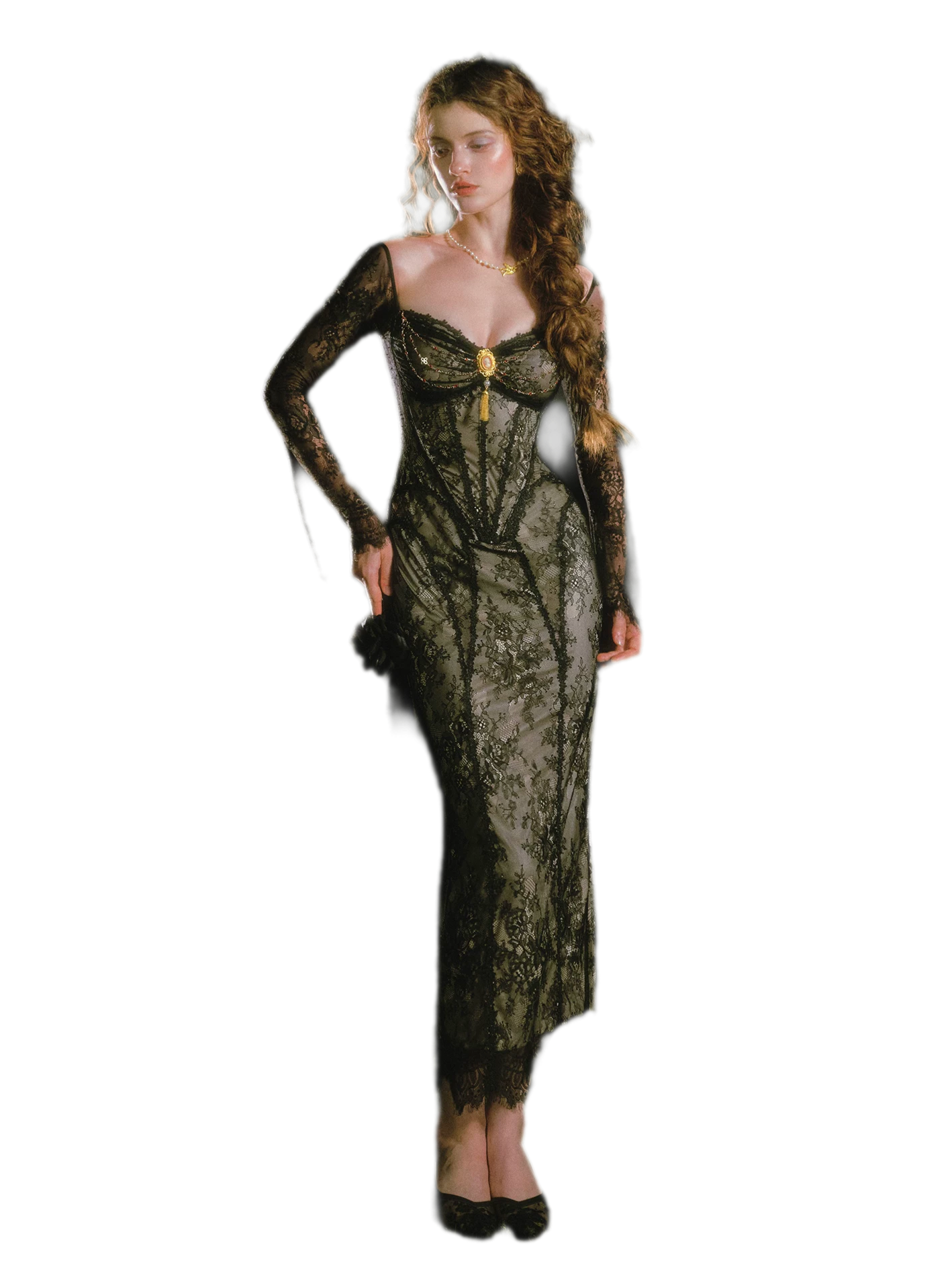 Lace Mermaid Long Sleeve Dress