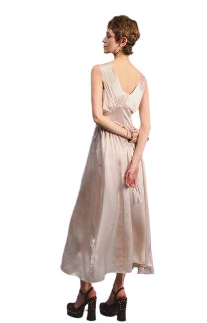 Lace Tie Satin Dress