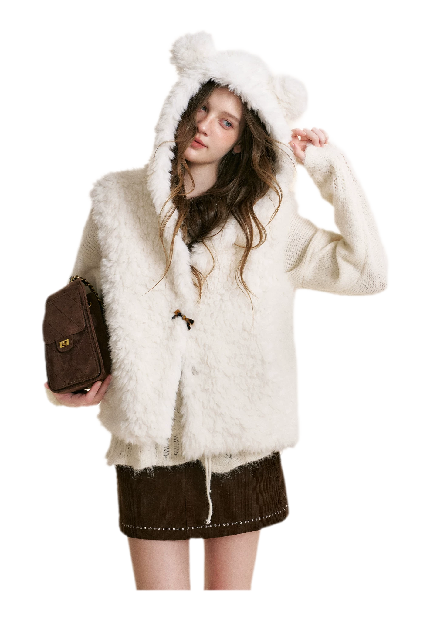 Bear Fleece Hooded Vest