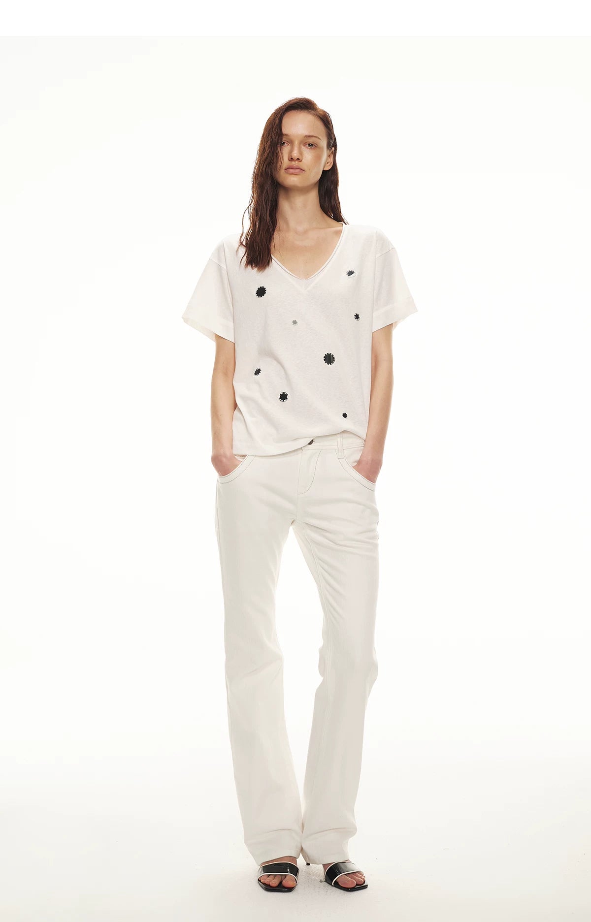 Relaxed Stylish V-Neck Short Sleeve T-Shirt