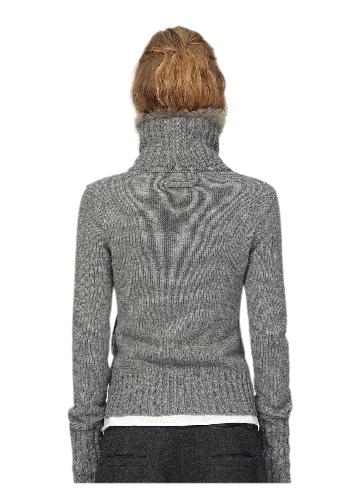 Wool Ribbed Fitted Cardigan