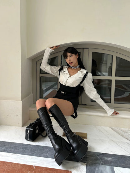 Stretch Platform Ankle Boots