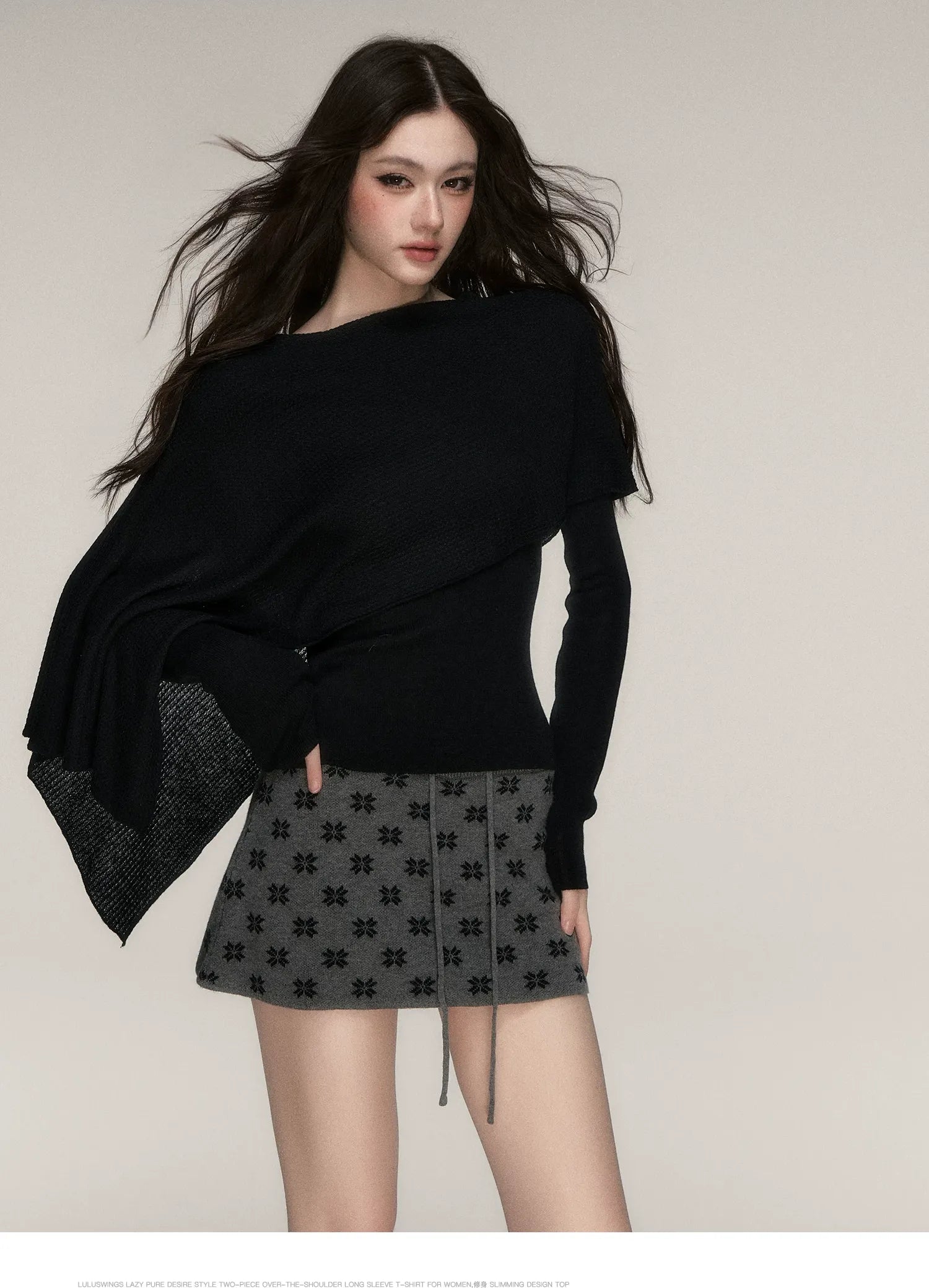 Stretch Shawl Cape Sweater