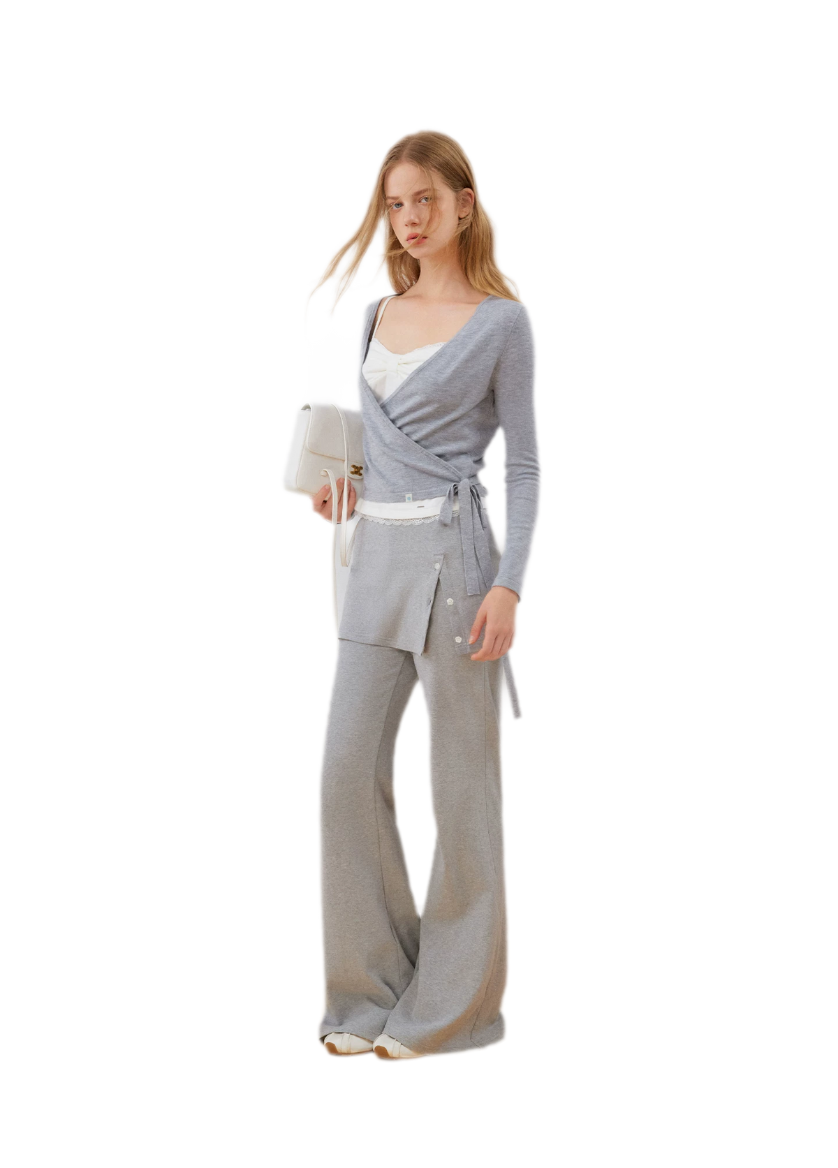 Silk Wool Wrap Knit Top