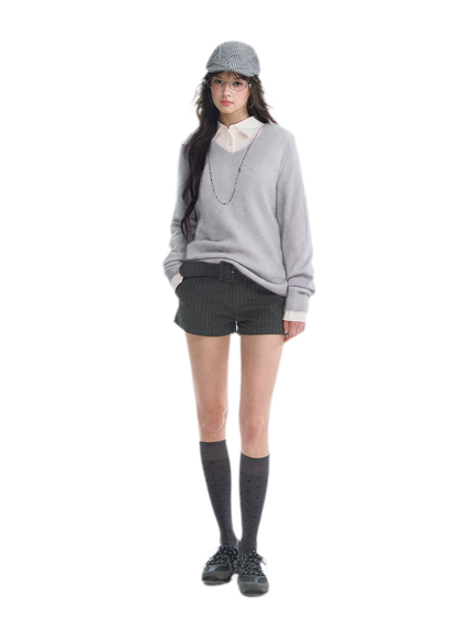 Brushed V-Neck Wool Sweater