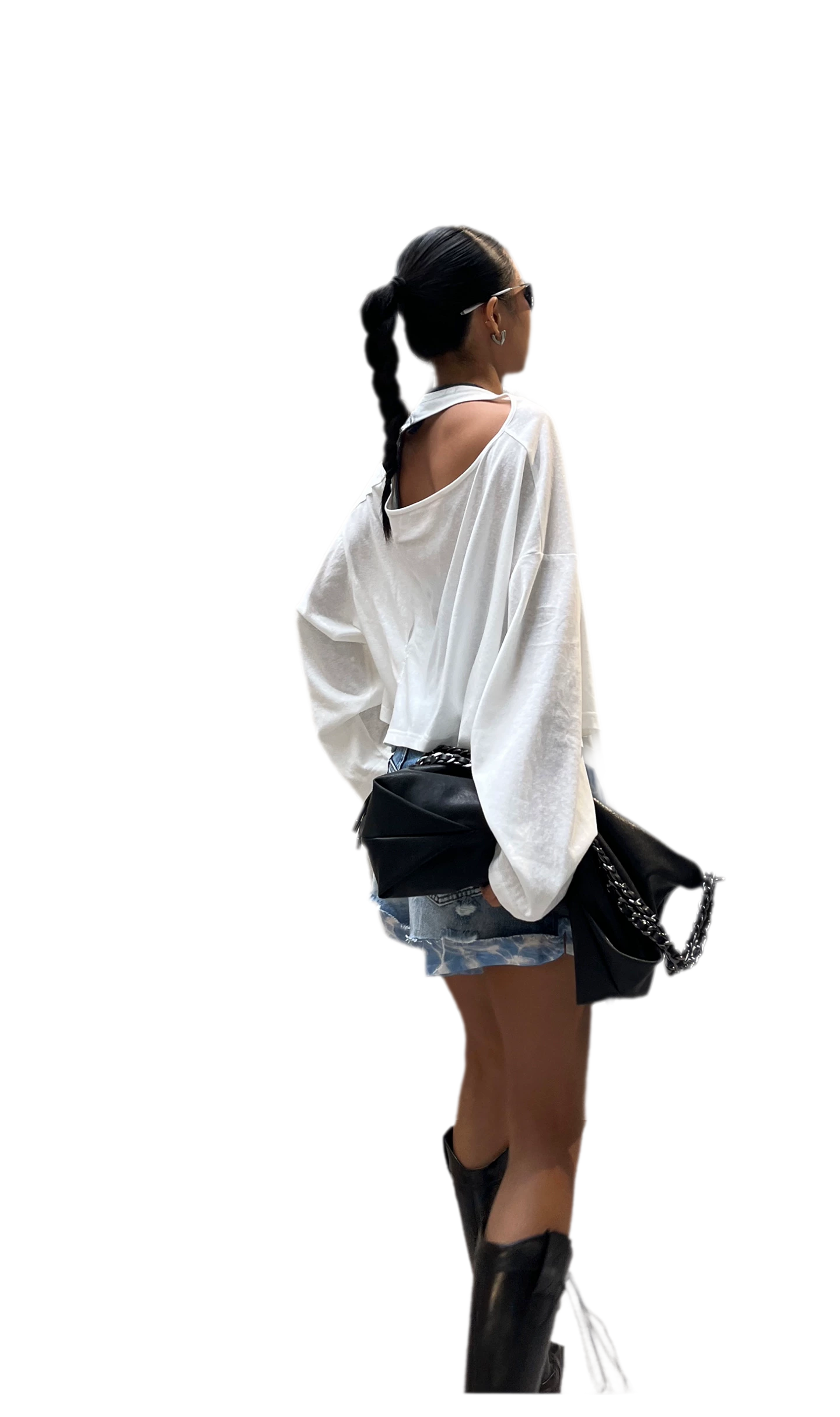 Wave Trim Denim Shorts