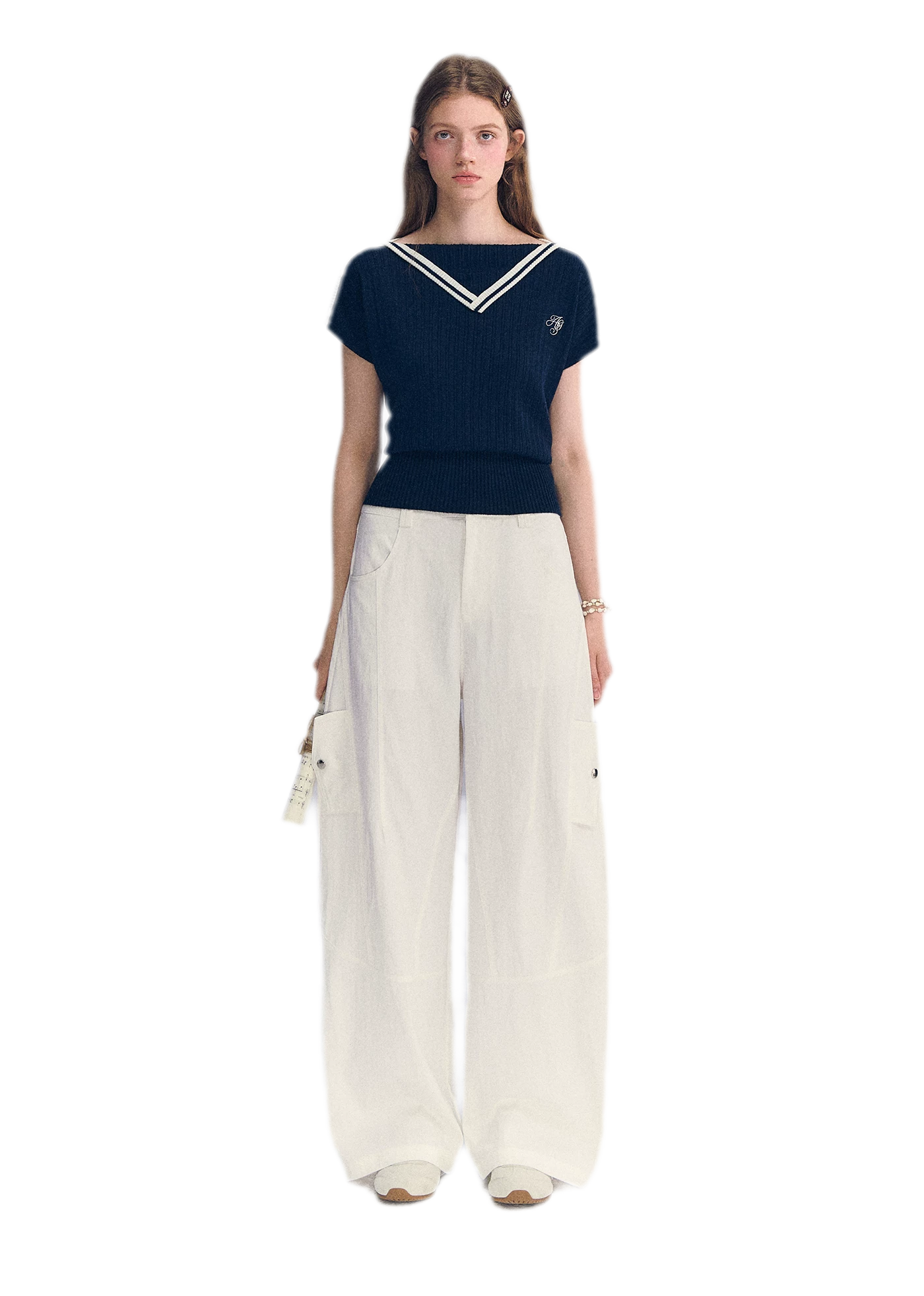 Contrast Trim Knit Top