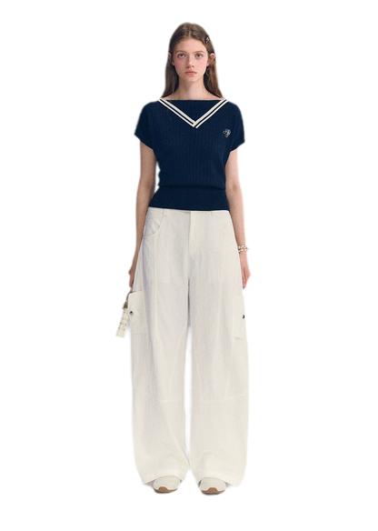 Contrast Trim Knit Top