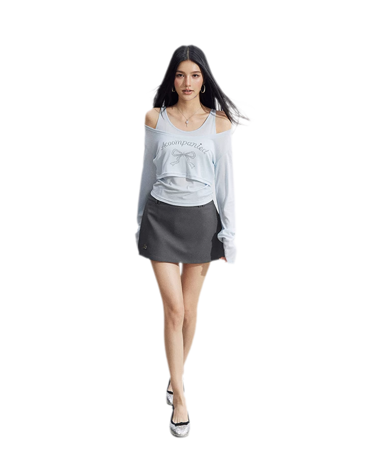 Bow Rhinestone T-Shirt Set