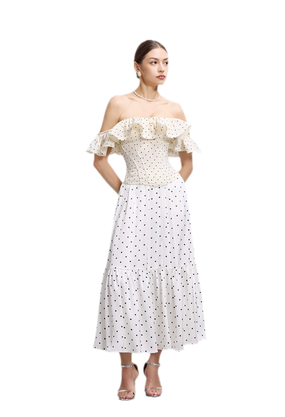 Polka Dot Ruffle Corset