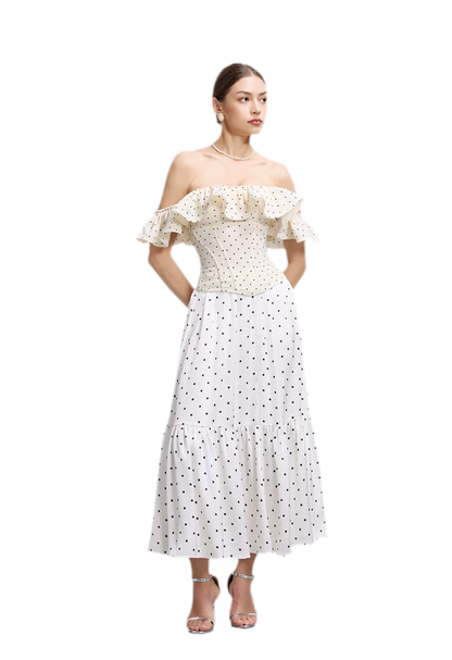 Polka Dot Ruffle Corset