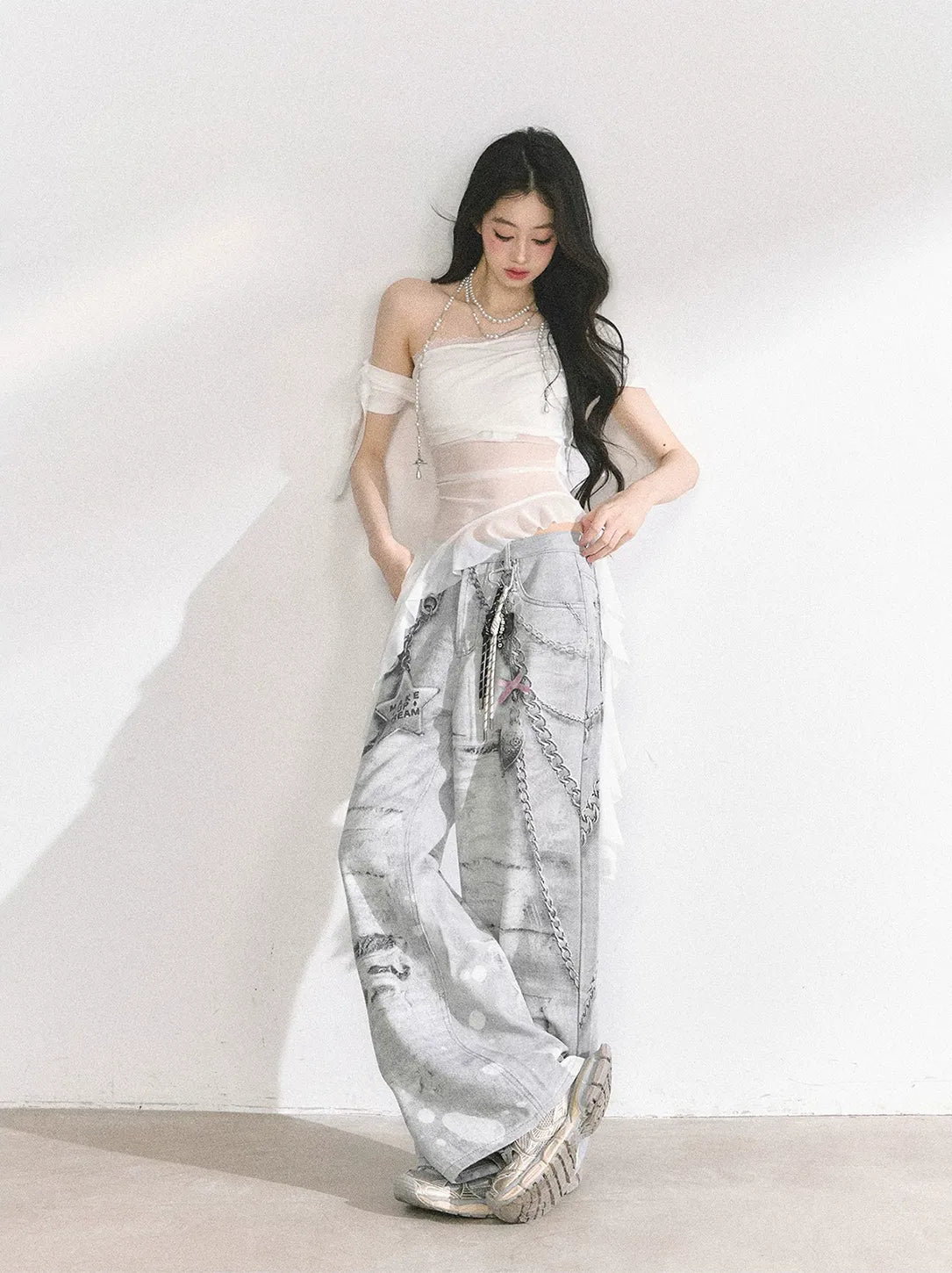 Sheer Off-Shoulder Tee
