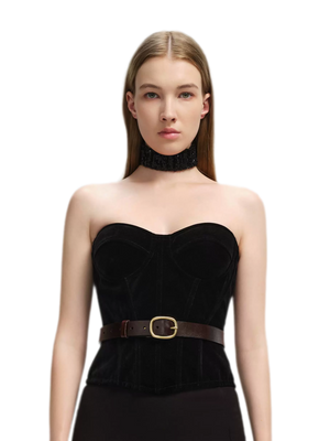 Velvet Boned Corset Top