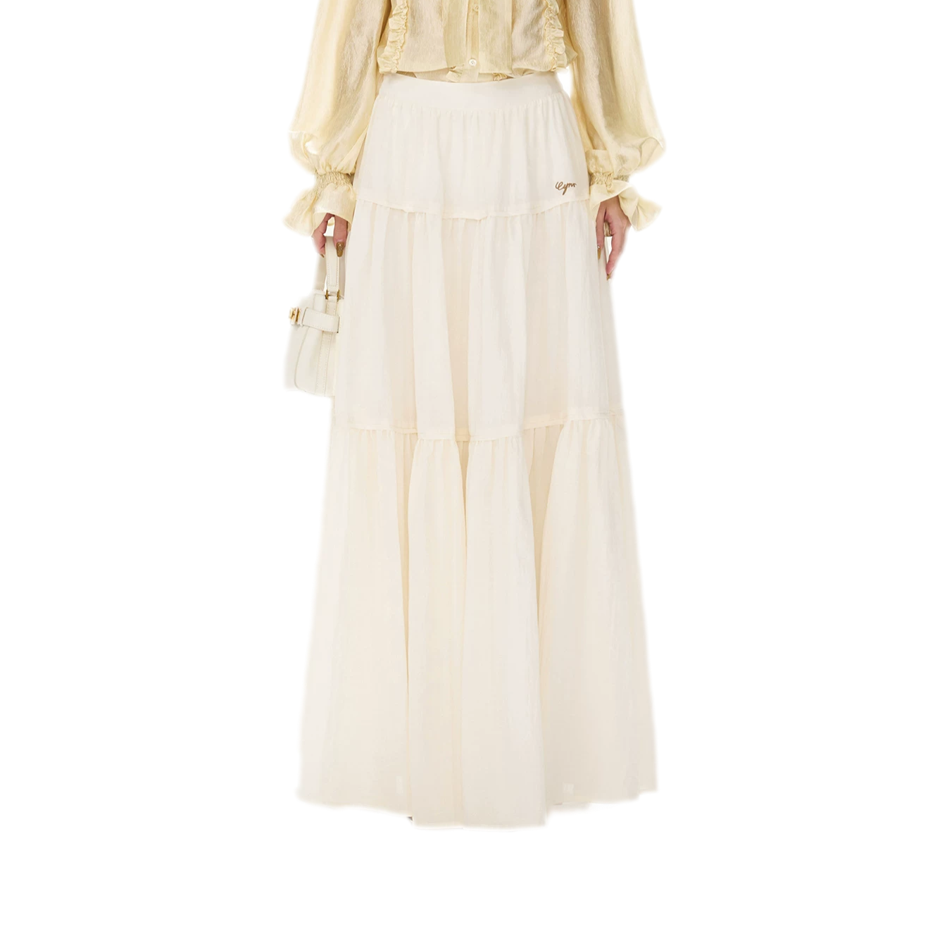 Cotton Tiered A-Line Skirt
