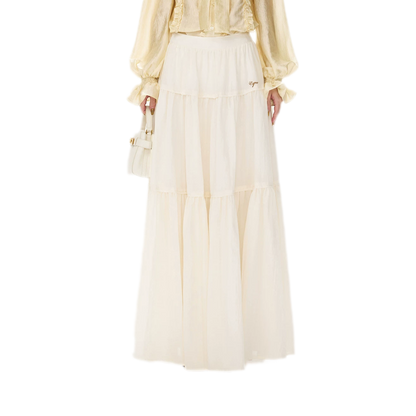 Cotton Tiered A-Line Skirt