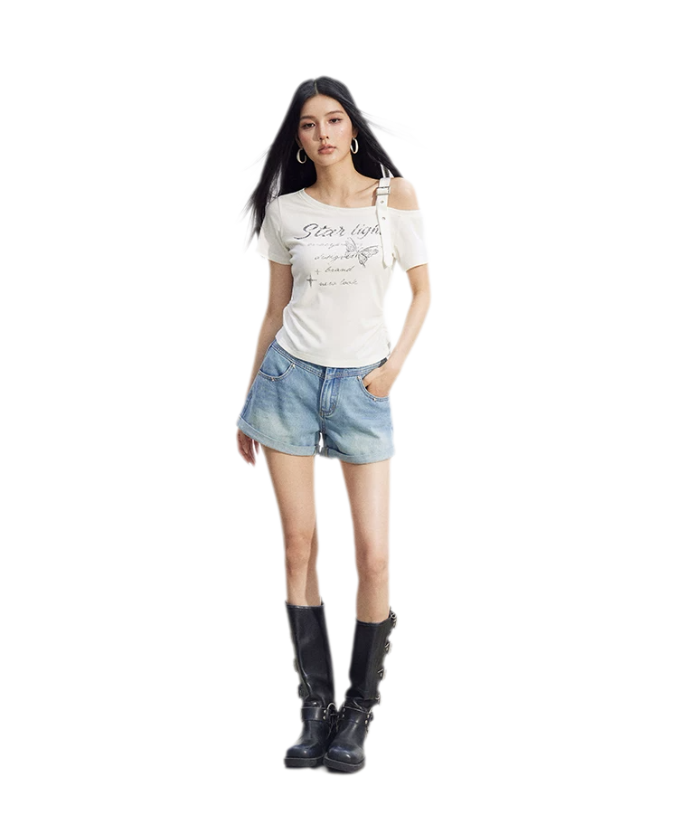 One-Shoulder Butterfly Tee
