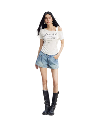 One-Shoulder Butterfly Tee