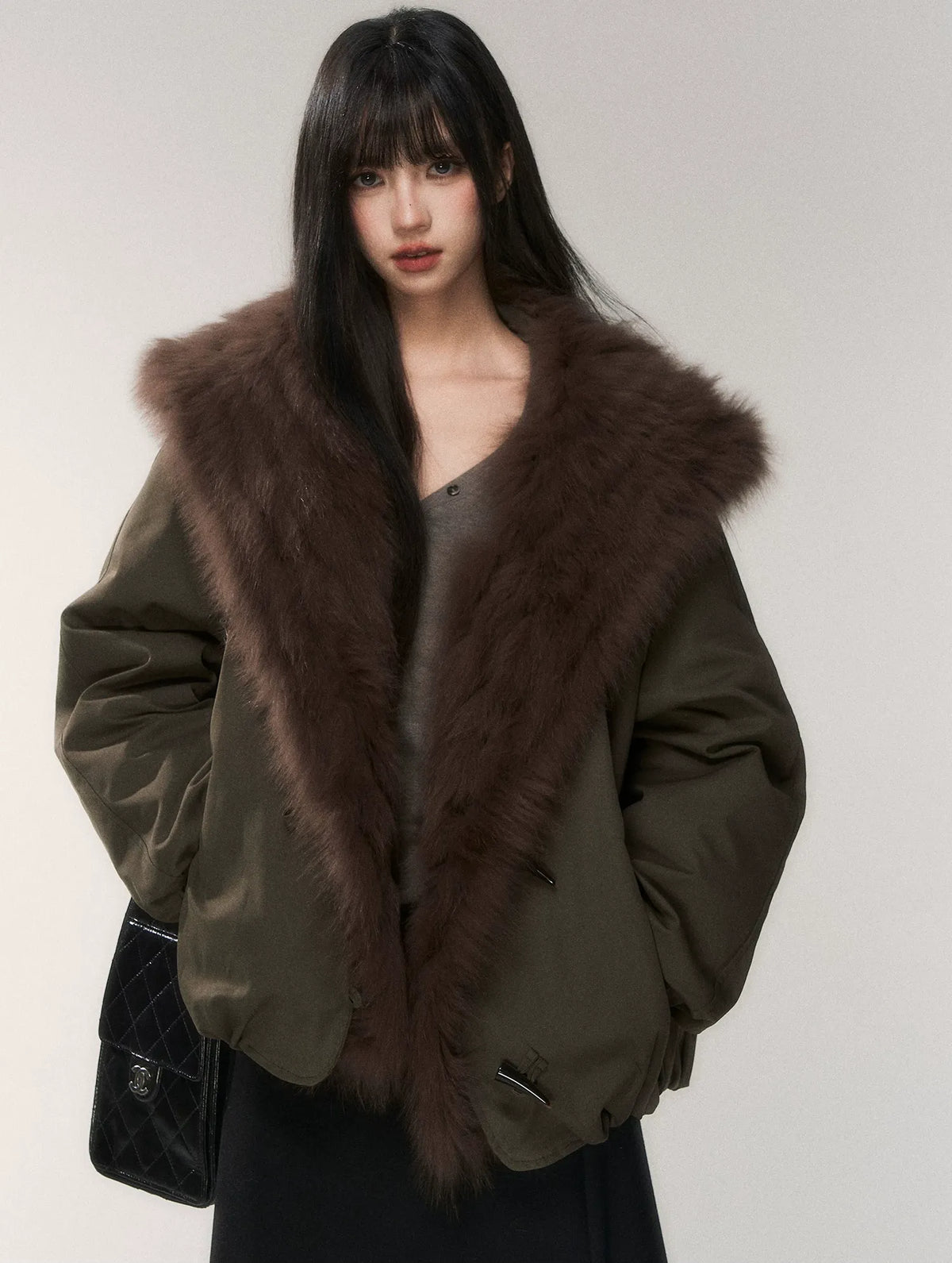 Goose Down Fox Fur Jacket