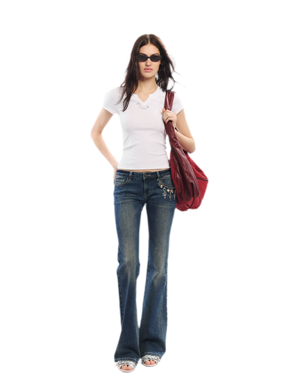 Summer V-neck Slim Fit T-shirt