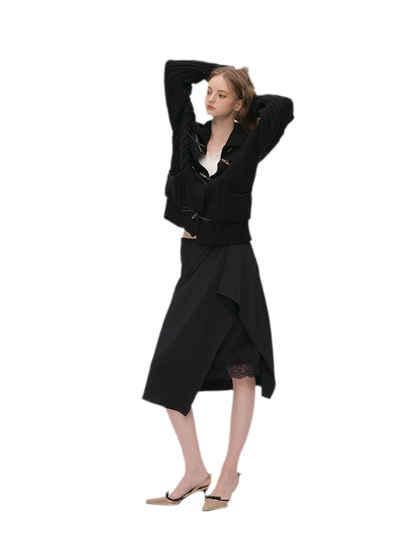 Silky Draped A-Line Skirt