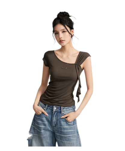 Draped Asymmetric Tee