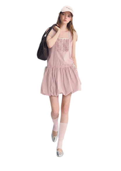 Ruched Lace Bubble Dress