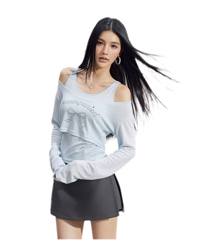 Bow Rhinestone T-Shirt Set