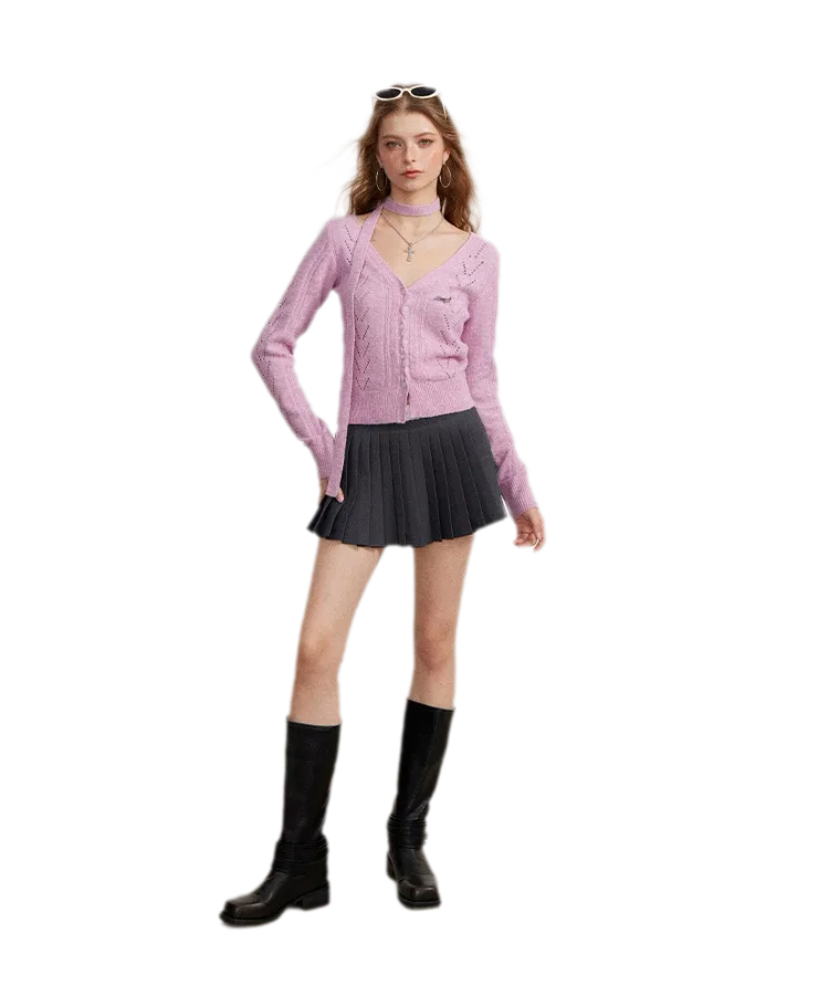 Openwork Reversible Knit Top