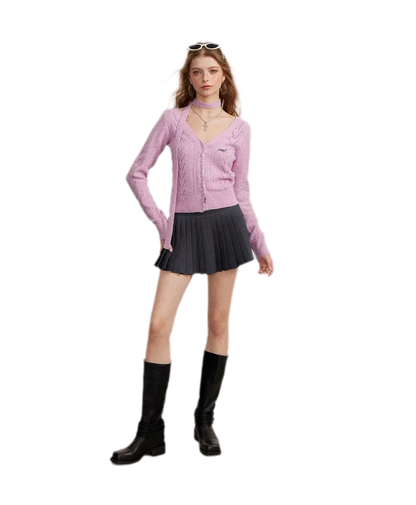 Openwork Reversible Knit Top