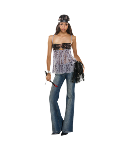 Washed Denim Multi-Belt Jeans