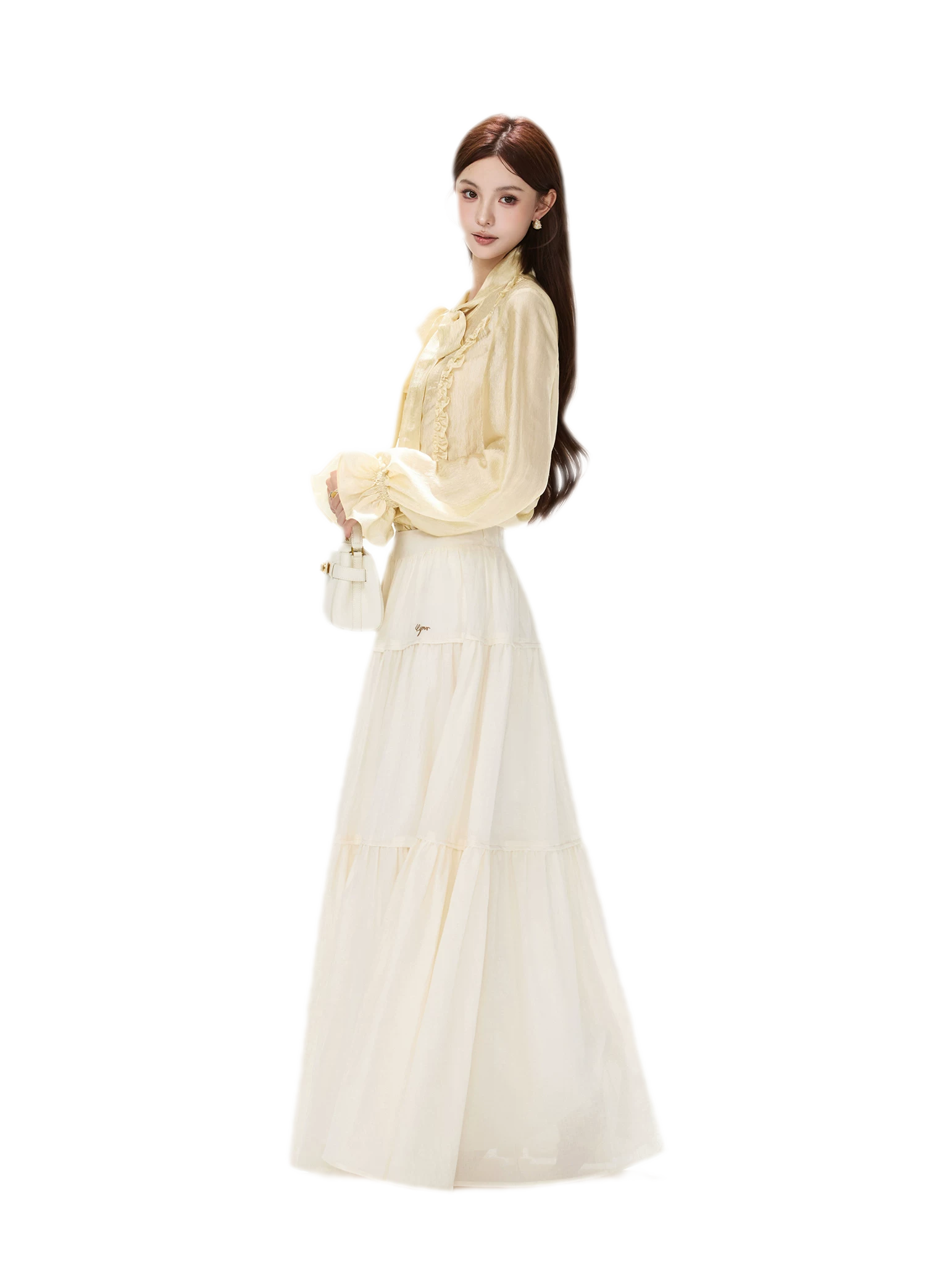 Cotton Tiered A-Line Skirt