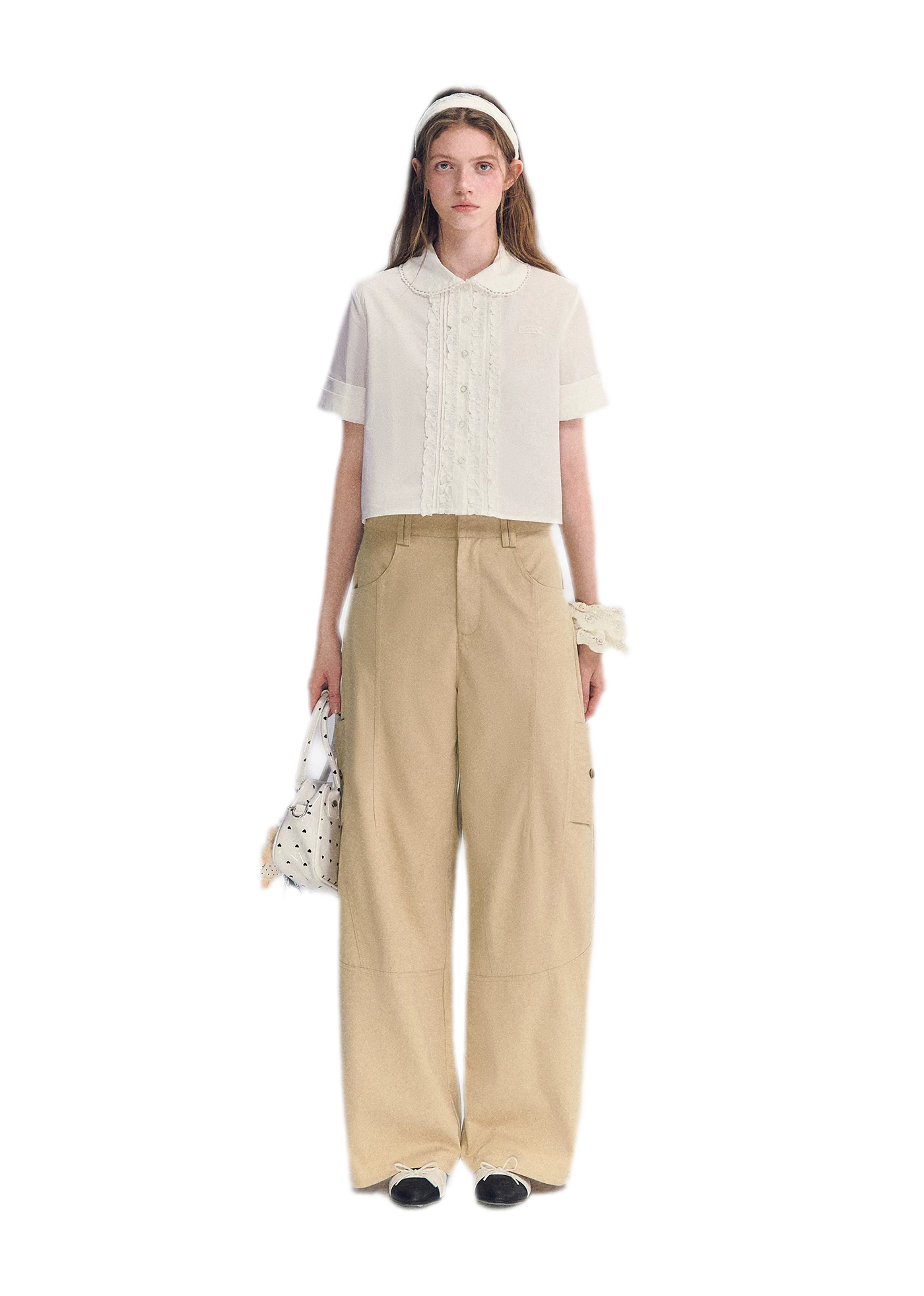 Deconstructed Curved Cargo Pants