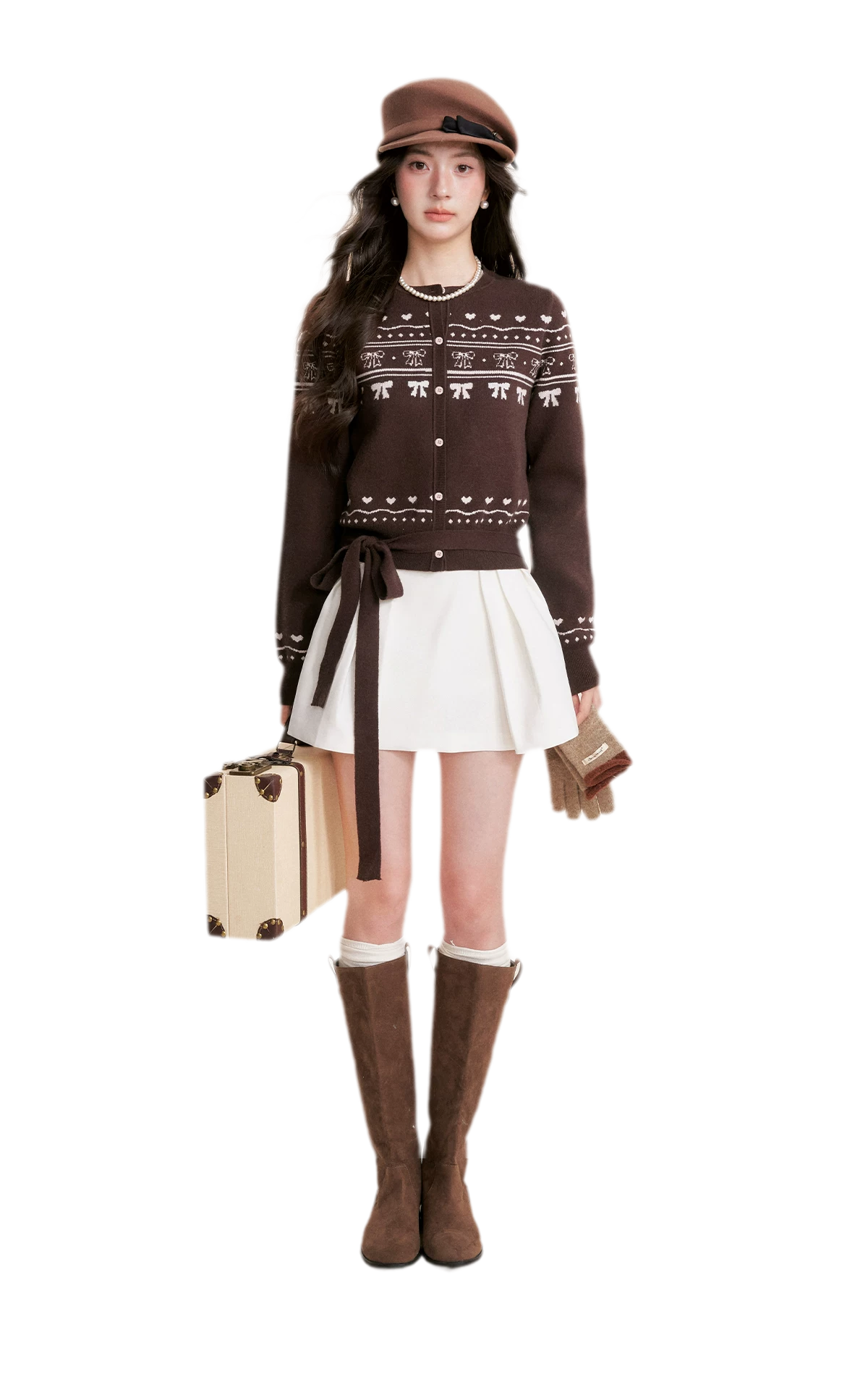 Fair Isle Tie Cardigan