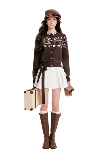 Fair Isle Tie Cardigan
