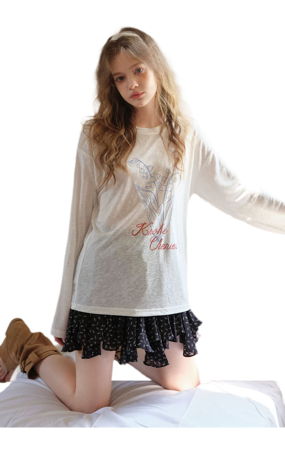 Hand-Drawn Floral Sun Protection Pullover