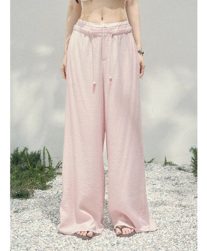 Wide-Leg Embroidered Pants