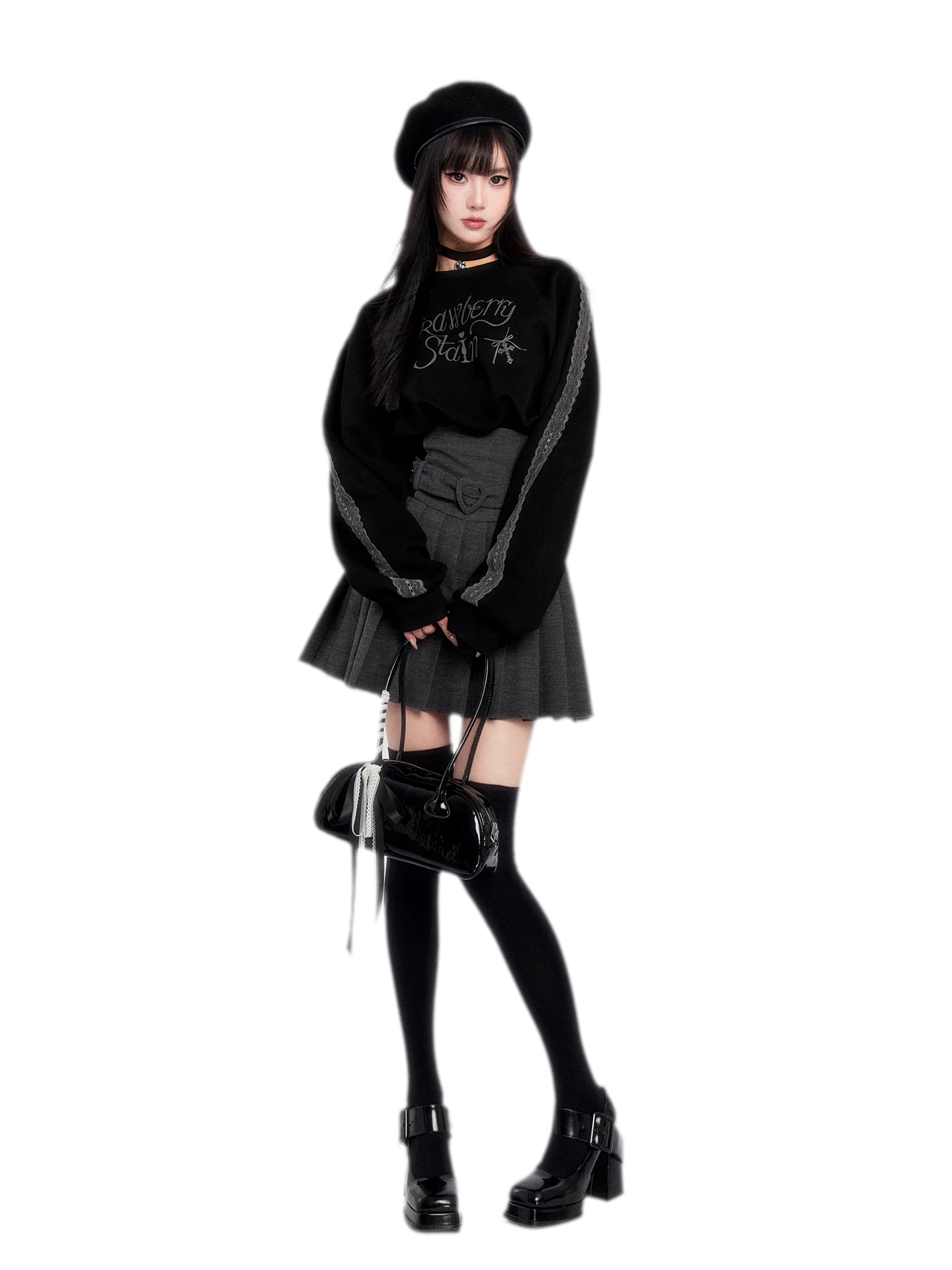 Stretch Velvet Thigh-High Socks