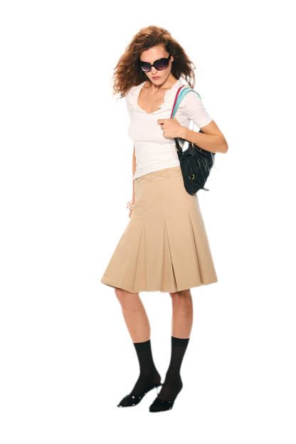 Low Waist Pleated A-Line Skirt