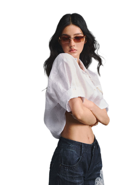 Linen Relaxed Cuff Shirt