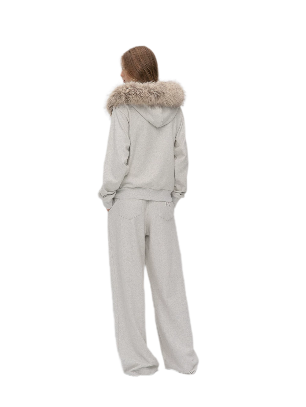 Contrast Fur Hooded Tracksuit