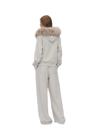 Contrast Fur Hooded Tracksuit