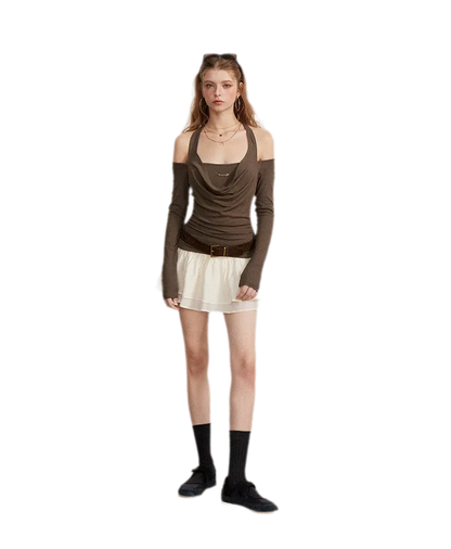 Pleated Ruffle A-Line Skirt