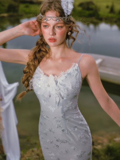 Burnout Velvet Fishtail Dress