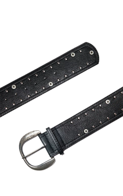 Distressed Studded PU Belt