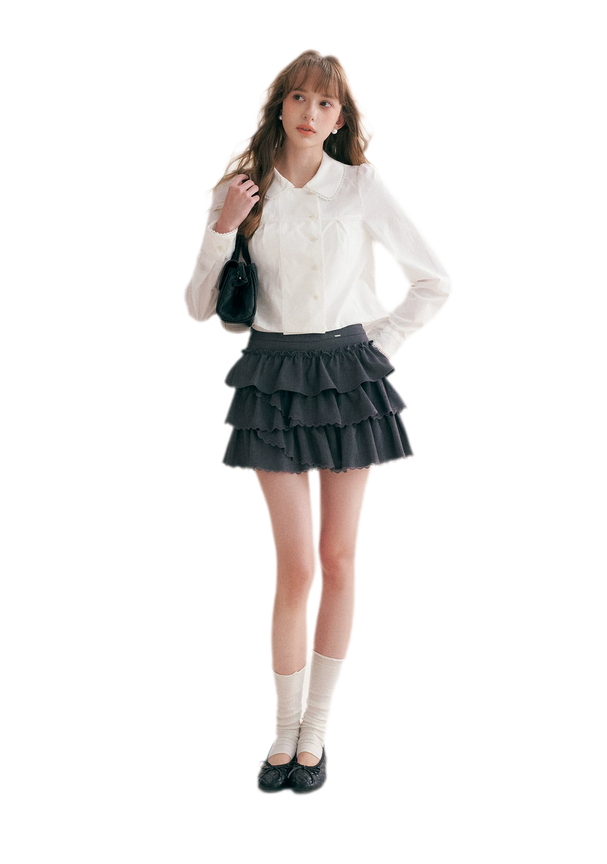Layered Ruffle A-Line Skirt