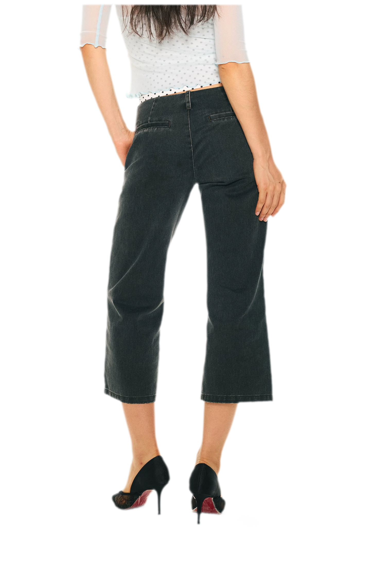 Vintage Pirate Buckle Denim Capris