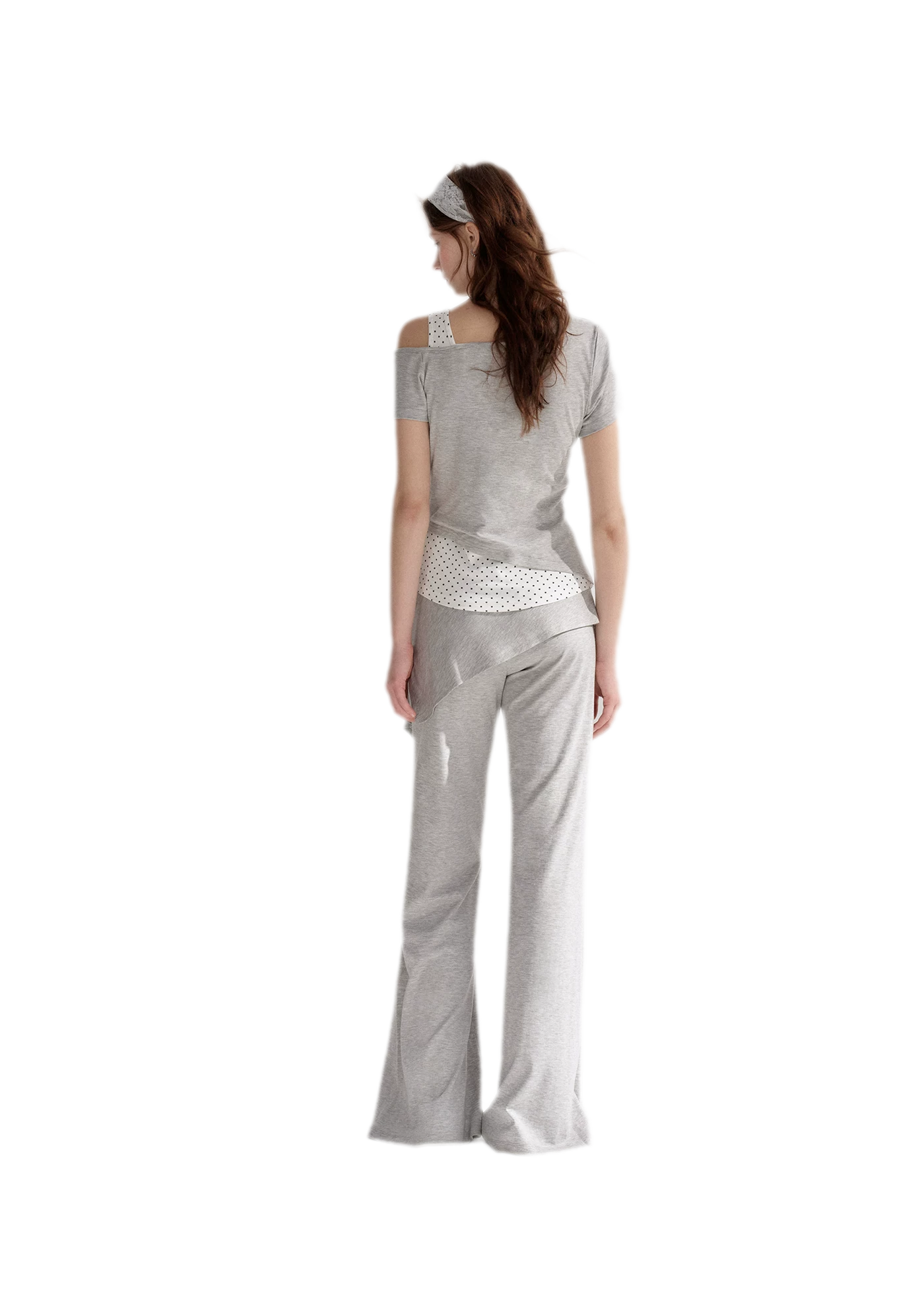 Lyocell Polka Faux Two-Piece Set