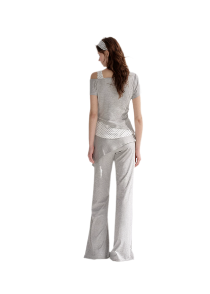 Lyocell Polka Faux Two-Piece Set