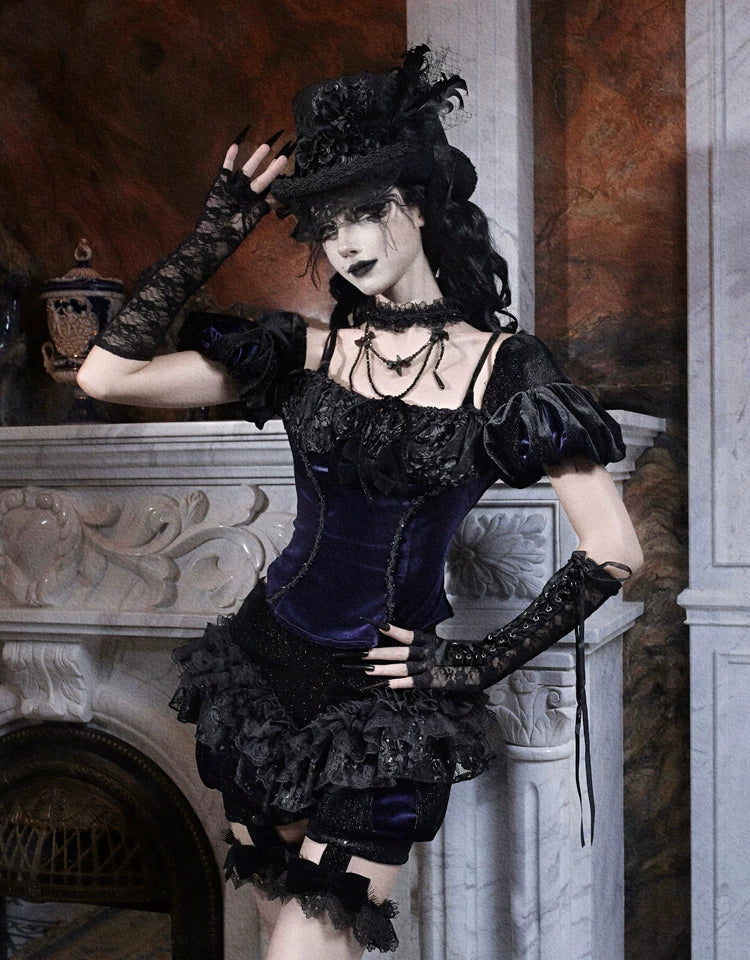 Velvet Lace Gothic Pumpkin Pants